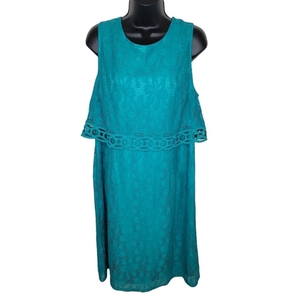 Jessica Howard tiered lace sleevless Shift dress 14w